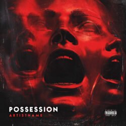 Possession horror cover artwork - for Industrial, Dark Electro Music - style Dark Surrealism, Photographic - in Red, Black Color
