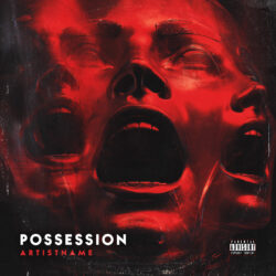 Possession horror cover artwork - for Industrial Metal, Trap Metal Music - 3D Render, Dark Surrealism Style - in Red, Black