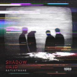 Shadow Grid exclusive digital artwork - for Dark Electro, Dark Synth Music - style Glitch Art, Cyberpunk - in Black, Grey Color