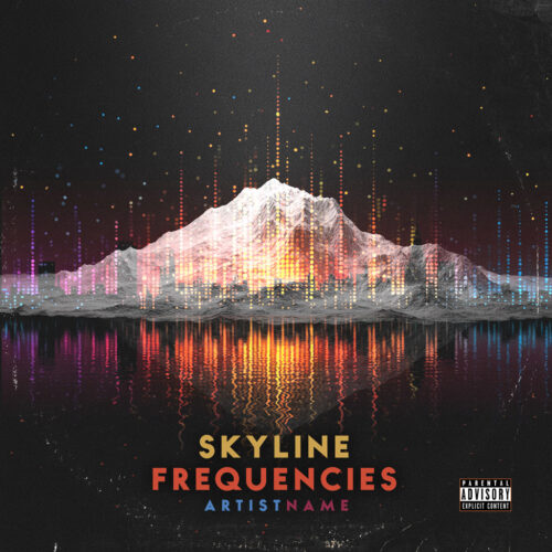 Skyline Frequencies Exclusive Digital Art - for Ambient, Chillwave Music - 3D Render, Abstract Style - in Black, Orange