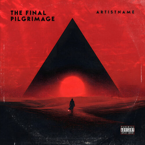 Final Pilgrimage Dark Metal Cover Artwork - Dark Fantasy, Dark Surrealism Style - in Red & Black - for Black Metal, Doom Metal Music