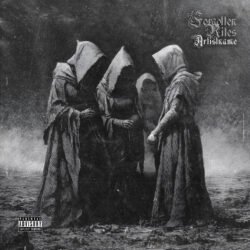Forgotten Rites Black Metal Album Cover Art - for Black Metal, Dark Ambient Music - style Charcoal Sketch, Dark Fantasy - in Black, Grey Color