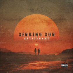 Sinking Sun Organic Logic Surreal Abstract Retro Album Cover Art
