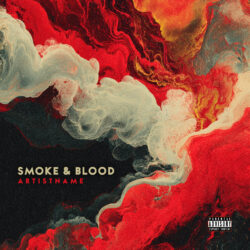 Smoke and Blood Abstract Cover Artwork - Abstract, Digital Painting Style - in Red & Black - for Alternative Metal, Deathcore Music