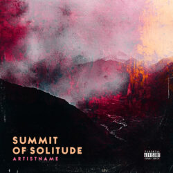 Summit of Solitude Ambient Post Rock Cover Artwork - Digital Painting, Abstract Style - in Red & Pink - for Post-Rock, Ambient Music