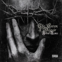 The Crown of Despair Dark Metal Cover Artwork - for Black Metal, Doom Metal Music - Dark Fantasy, Gothic Art Style - in Black, Grey
