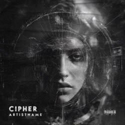 Cipher Dark Cinematic Cover Art - for Alternative Hip-Hop, Dark Ambient Music - style Cinematic Style, Cyberpunk - in Black, Grey Color
