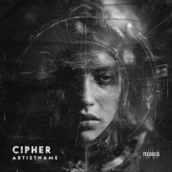 Cipher Dark Cinematic Cover Art - For Alternative Hip-Hop, Dark Ambient Music - Style Cinematic Style, Cyberpunk - In Black, Grey Color