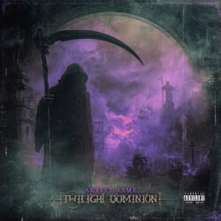 Twilight Dominion Dark Fantasy Album Art - for Black Metal, Doom Metal Music - style Dark Fantasy, Cinematic Style - in Purple, Black Color