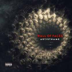 Wall of Faces Dark Surrealism Cover Art - for Dark Ambient, Experimental Music - style Dark Surrealism, Cinematic Style - in Black, Grey Color
