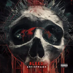 Bleed Dark Metal Album Art - for Metal, Death Metal Music - style Dark Surrealism, Collage - in Red, Black Color