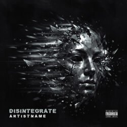 Disintegrate Dark Surrealism Album Cover Art - for Alternative Rock, Ambient Music - style Cinematic Style, Dark Surrealism - in Black, Grey Color