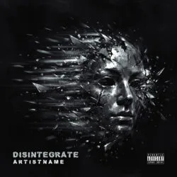 Disintegrate Dark Surrealism Album Cover Art - for Alternative Rock, Ambient Music - style Cinematic Style, Dark Surrealism - in Black, Grey Color