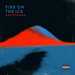Fire On The Ice Indie Album Cover Art - For Ambient, Darkwave Music - Style Cinematic Style, Minimalist - In Red, Blue Color
