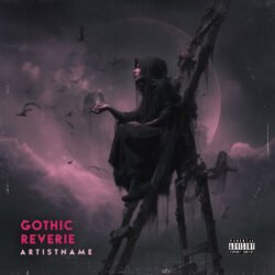 Gothic Reverie Dark Ambient Cover Art - for Gothic Metal, Dark Ambient Music - style Dark Fantasy, Cinematic Style - in Pink, Black Color