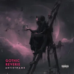Gothic Reverie Dark Ambient Cover Art - for Gothic Metal, Dark Ambient Music - style Dark Fantasy, Cinematic Style - in Pink, Black Color