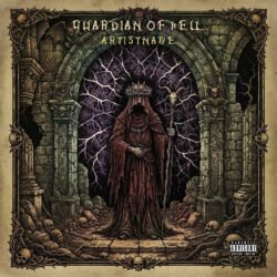 Guardian Of Hell Heavy Metal Album Art - For Heavy Metal, Black Metal Music - Style Dark Fantasy, Gothic Art - In Red, Purple Color