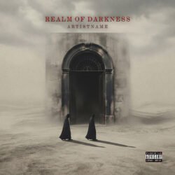 Realm Of Darkness Gothic Art Album Cover - For Ambient, Black Metal Music - Style Cinematic Style, Dark Fantasy - In Black, Grey Color