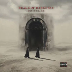 Realm Of Darkness Gothic Art Album Cover - For Ambient, Black Metal Music - Style Cinematic Style, Dark Fantasy - In Black, Grey Color