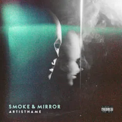 Smoke & Mirror Electronic Cover Art - for Alternative Hip-Hop, Ambient Music - style Cinematic Style, Cyberpunk - in Black, Grey Color