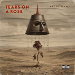 Tears on a Rosea Alternative Rock Album Cover Art - for Alternative Rock, Dark Ambient Music - style Surrealist, Dark Fantasy - in Red, Brown Color