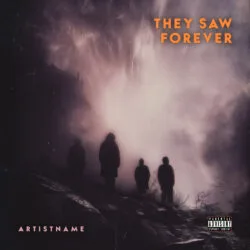 They Saw Forever Dark Cinematic Album Cover - for Alternative Rock, Ambient Music - style Cinematic Style, Dark Surrealism - in Black, Grey Color
