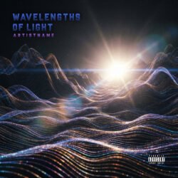 Wavelengths Of Light Electronic Album Cover Art - For Ambient, Electronic Music - Style Sci-Fi Style, Cyberpunk - In Blue, Purple Color